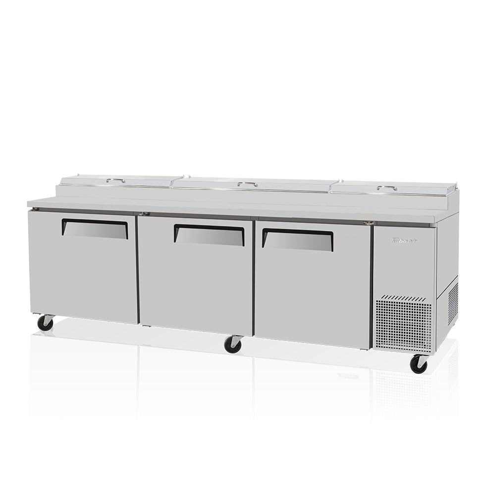 Turbo Air Pizza Prep Table 3 Door Air Over Pans W2362 x D820 x H914/1069mm: CTPR-93SD