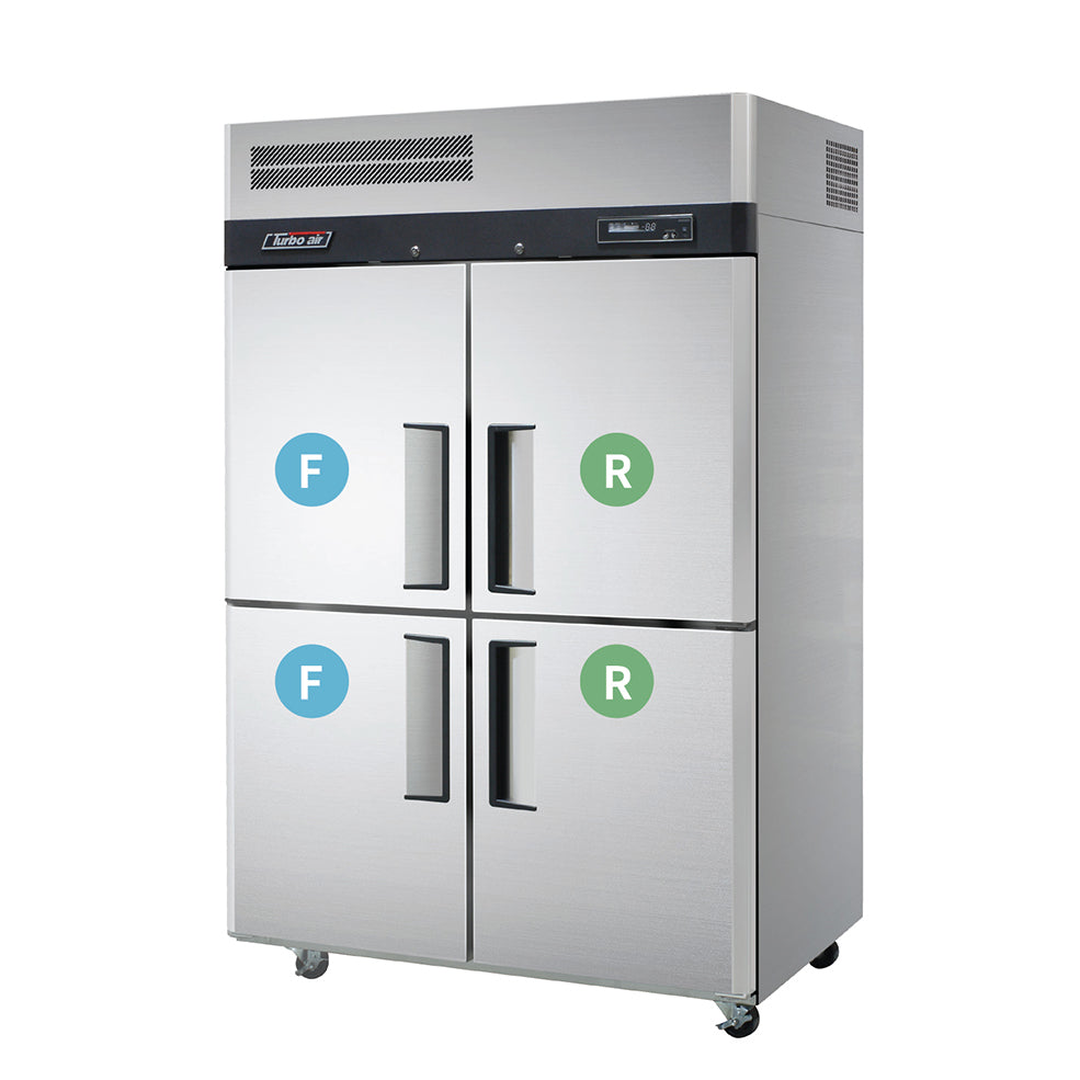 Turbo Air 4 x 1/2 Door Upright Dual Temp Refrigerator / Freezer W1260 x D850 x H1926mm: KRF45-4H(HC)