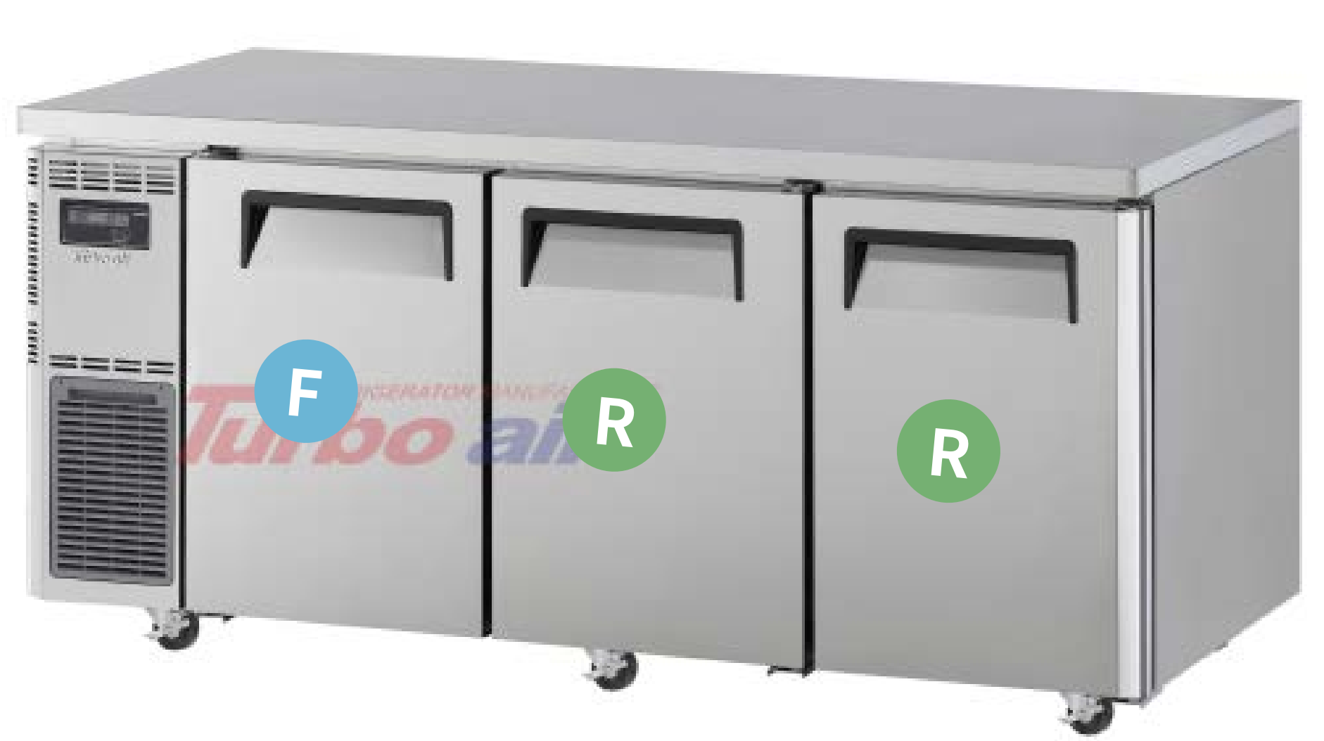 Turbo Air Undercounter Dual Temp Refrigerator / Freezer W1800 x D700 x H850mm: KURF18-3(HC)