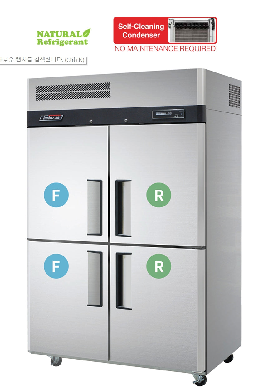 Turbo Air 4 x 1/2  Door Upright Dual Temp Refrigerator / Freezer W1260 x D850 x H1926mm: KRF45-4H(HC)