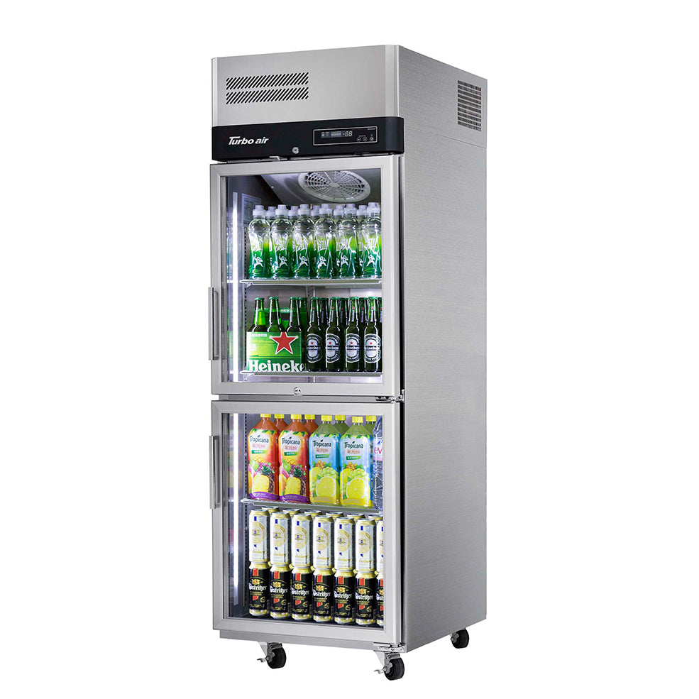 Turbo Air 2 x 1/2 Glass Door Upright Refrigerator W640 x D850 x H1926mm: KR25-2G(HC)