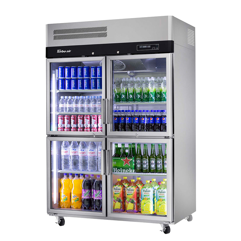 Turbo Air 4 x 1/2 Glass Door Upright Refrigerator W1260 x D850 x H1926mm: KR45-4G(HC)