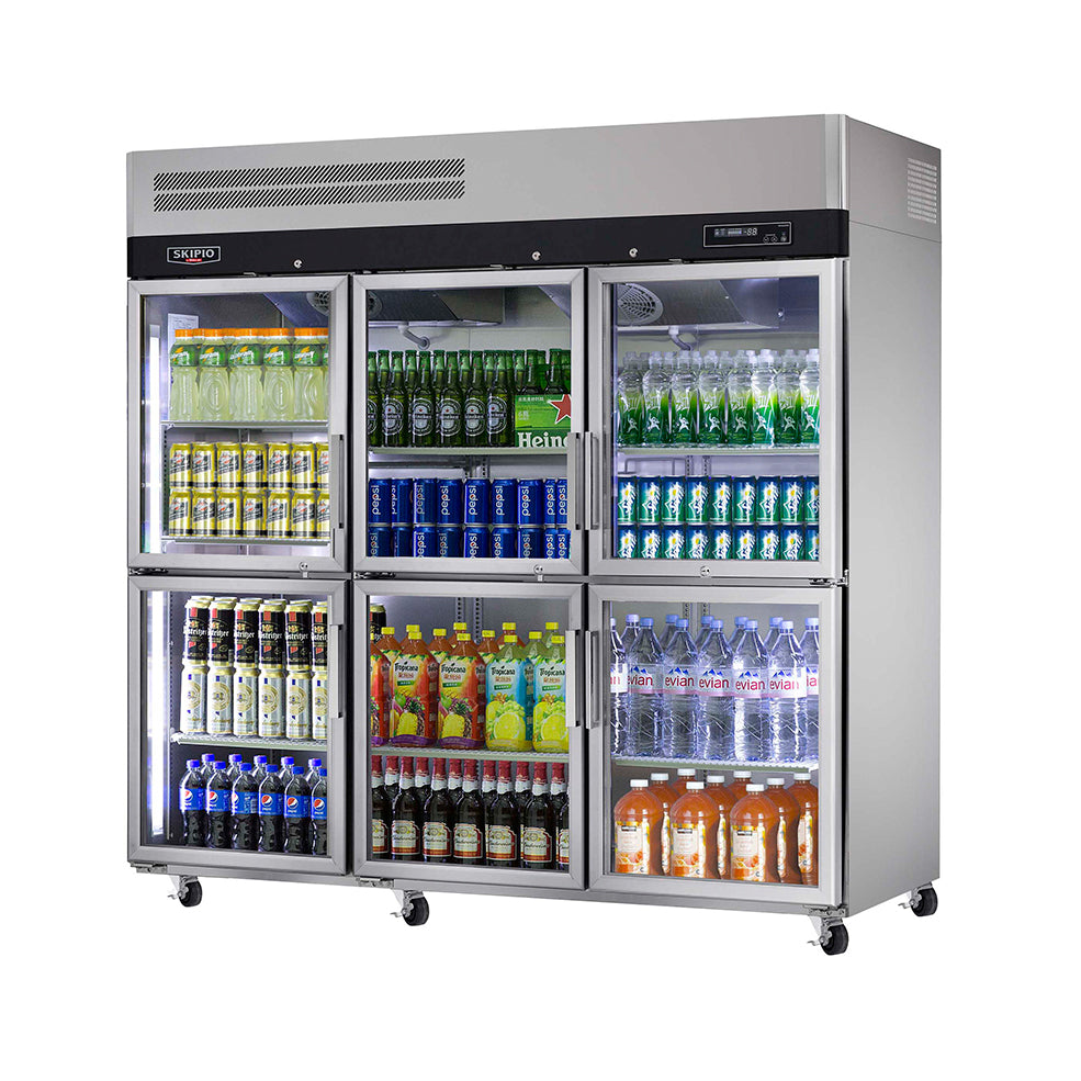 Turbo Air 6 x 1/2 Glass Door Upright Refrigerator W1900 x D850 x H1926mm: KR65-6G(HC)