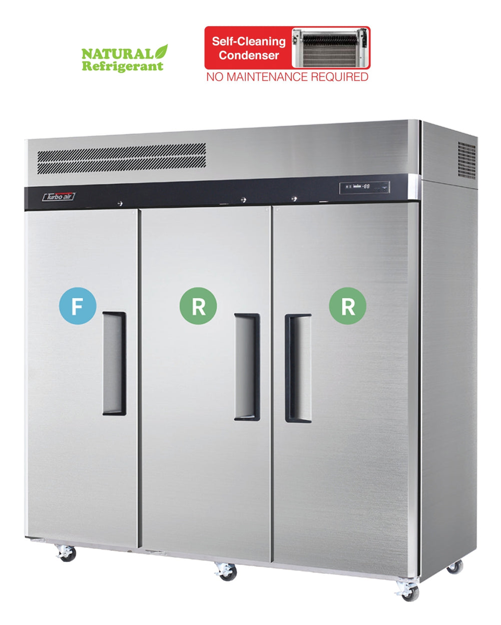 Turbo Air 3 Door Upright Dual Temp Refrigerator / Freezer  W 1900 x D850 x H1926mm: KRF65-3(HC)