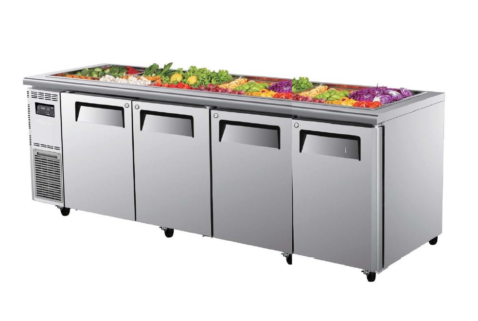 Turbo Air 4 Door Salad Prep Table (Buffet) Refrigerator W2400 x D700 x H855mm: KSR24-4(HC)