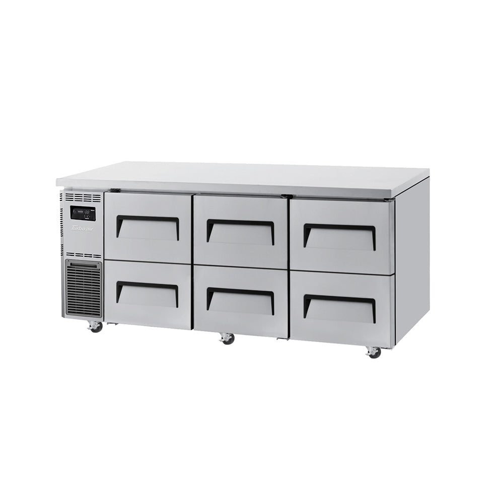 Turbo Air Undercounter 6 Drawer Refrigerator W1800 x D700 x H850mm: KUR18-2D-6(HC)