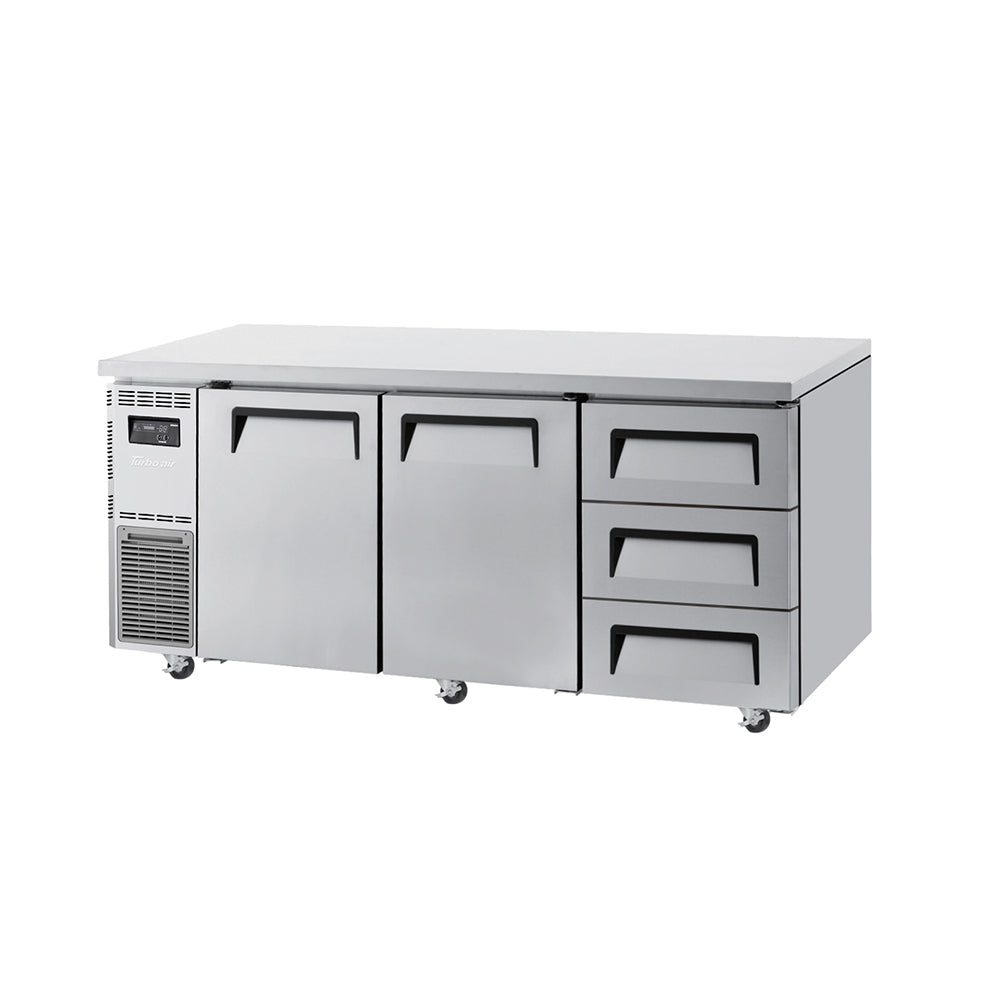 Turbo Air Undercounter 2 Door 3 Drawer Refrigerator W1800 x D700 x H850mm: KUR18-3D-3(HC)